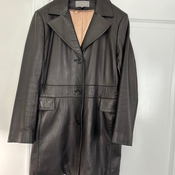 New Gorgeous Ann Taylor Leather Coat - Picture 2 of 12
